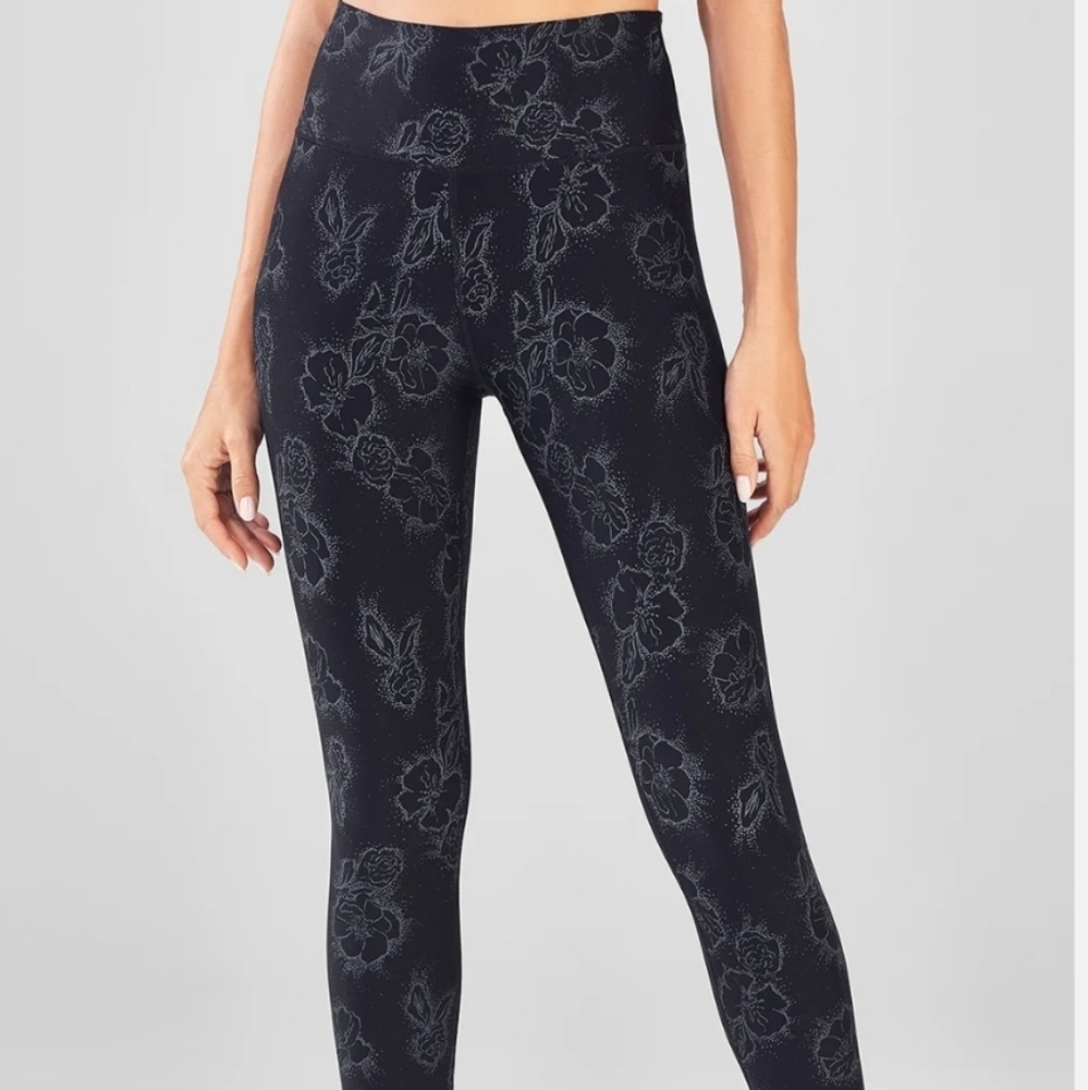 Fabletics powerhold black floral leggings